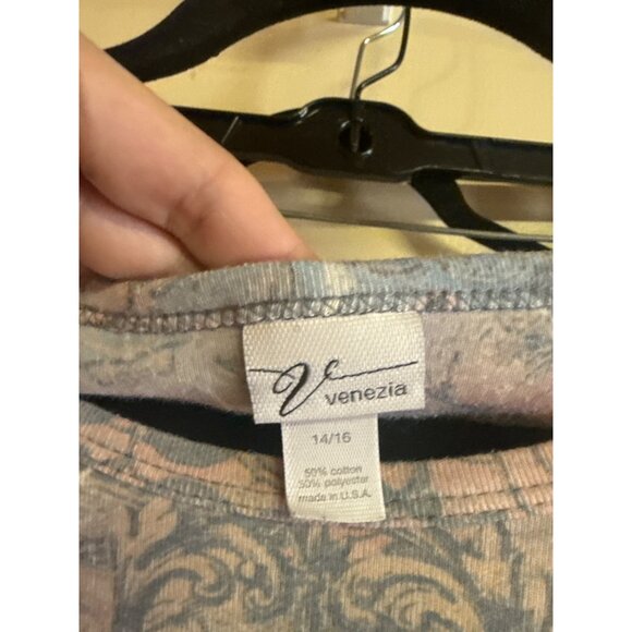 Venezia Womens Floral Graphic Short Sleeve Top Size 14/16 - Picture 4 of 6